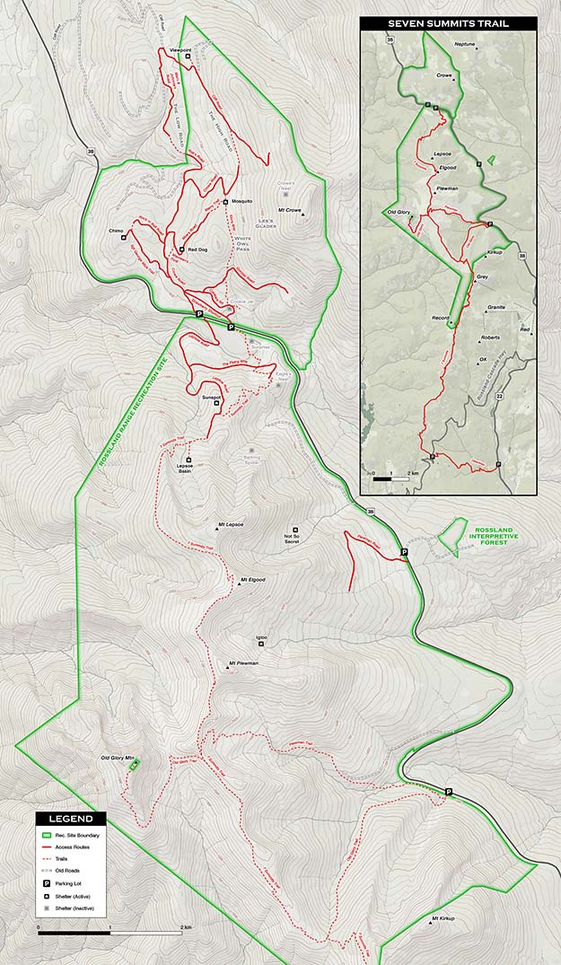 Rossland Range Rec Site Map